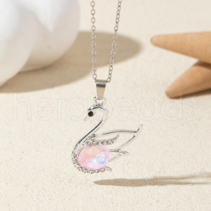 Alloy Crystal Rhinestone Pendant Necklaces FS-WG6A3E6-08-1