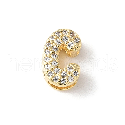 Brass Micro Pave Clear Cubic Zirconia Initial Multi-strand Links KK-S520-01G-03-1
