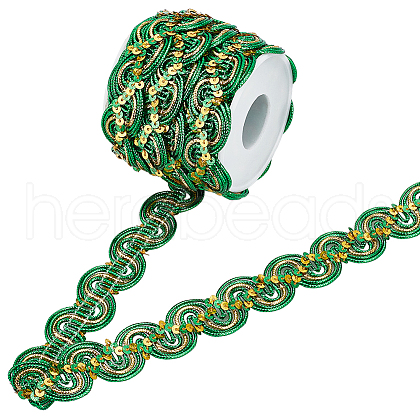 15 Yards Sparkle Polyester Lace Ribbon OCOR-WH0003-033C-1