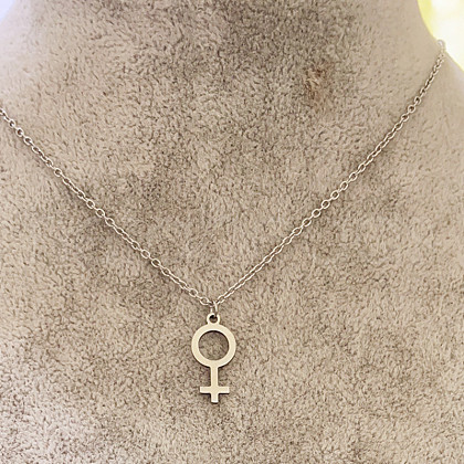 Gender Symbol 201 Stainless Steel with Alloy Pendant Necklaces for Women FS-WG4C551-03-1