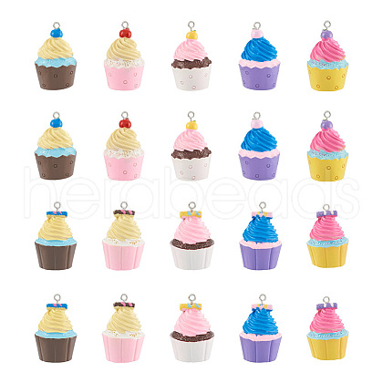 20Pcs 10 Colors Plastic Pendants FIND-TA0001-76-1