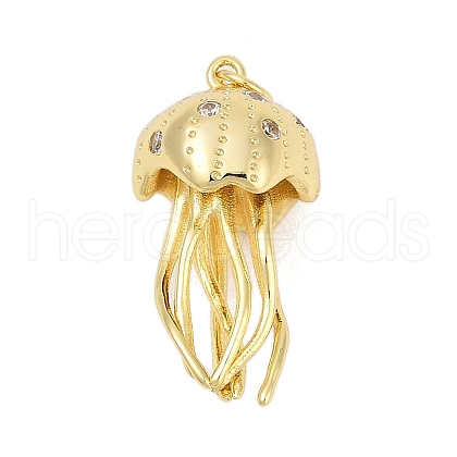 Brass Micro Pave Cubic Zirconia Pendants KK-U058-52G-1