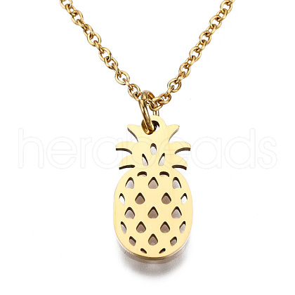 201 Stainless Steel Pendant Necklaces NJEW-T009-JN137-40-2-1