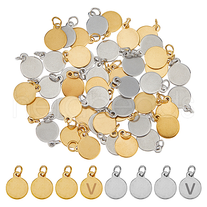 SUPERFINDINGS 48Pcs 2 Colors 304 Stainless Steel Charms STAS-FH0002-29B-1