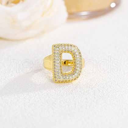 Brass Micro Pave Clear Cubic Zirconia Cuff Rings FS-WGF2B82-01-1