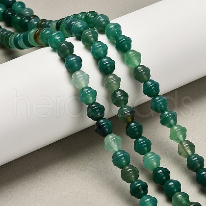 Natural Green Onyx Agate(Dyed & Heated) Beads Strands G-G203-02C-1