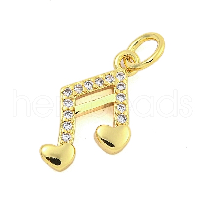 Brass Micro Pave Clear Cubic Zirconia Charms KK-U021-09G-1