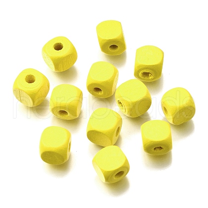 Spray Painted Wooden Beads WOOD-P021-01C-27-1