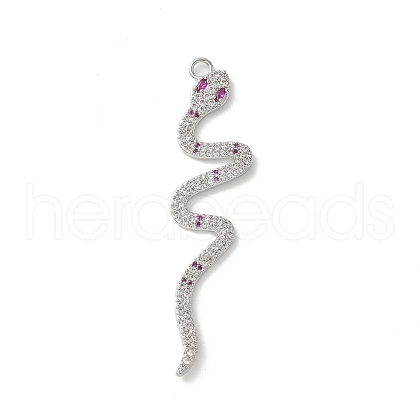 Rack Plating Brass with Cubic Zirconia Pendants KK-S504-01P-1