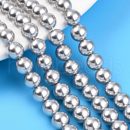 Baking Painted Pearlized Glass Pearl Bead Strands HY-N002-8mm-A03-1