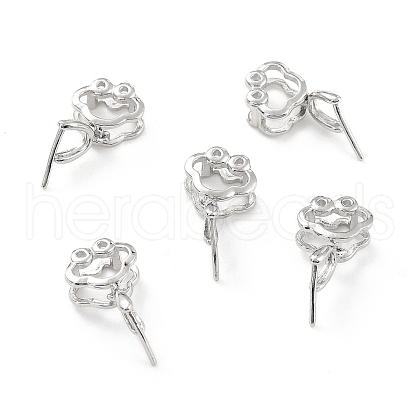 Anti-Tarnish Rhodium Plated 925 Sterling Silver Ice Pick Pinch Bails STER-Z001-120P-1