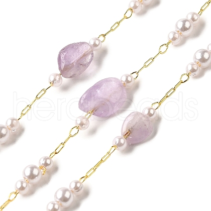 Handmade Natural Amethyst Nuggest Beaded Chains CHC-F020-03G-05-1