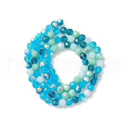 Electroplate Glass Beads Strands EGLA-YW0002-A01-1
