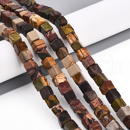 Natural Polychrome Jasper/Picasso Stone/Picasso Jasper Beads Strands G-T140-45A-1
