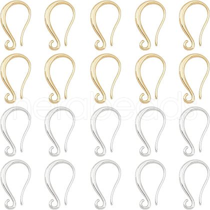 Brass Earring Hooks KK-FH0001-24-1