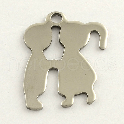 Tarnish Resistant Valentines Day Gifts Ideas 201 Stainless Steel Lover Stamping Blank Tag Pendants STAS-S031-15-1
