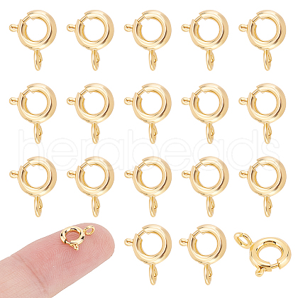Unicraftale 40Pcs Brass Spring Ring Clasps KK-UN0002-74-1
