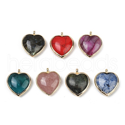 Natural & Synthetic Mixed Gemstone Pendants G-K347-10G-1