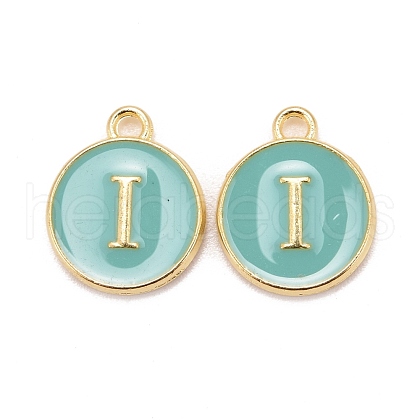 Golden Plated Alloy Enamel Charms ENAM-S118-05I-1