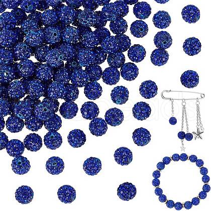  200Pcs Pave Disco Ball Beads RB-PH0001-41C-1