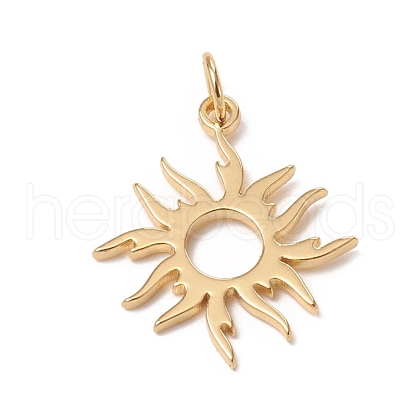 Brass Solar Eclipse Pendants KK-I668-08G-1