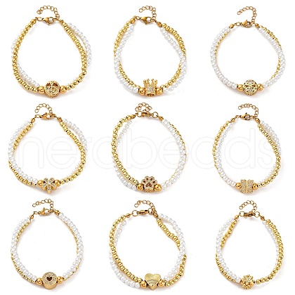 Brass Multi-strand Bracelets BJEW-M056-03G-1