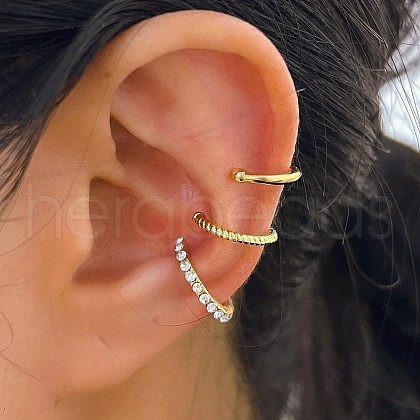 3Pcs Alloy Cuff Earrings Set for Women WG4401A-02-1
