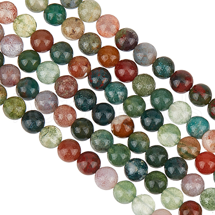 Olycraft 2 Strands Natural Indian Agate Beads Strands G-OC0005-65-1
