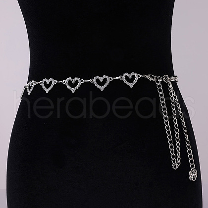 Heart Alloy Crystal Rhinestone Link Chain Waist Belly Chains for Women FS-WG46C0E-05-1
