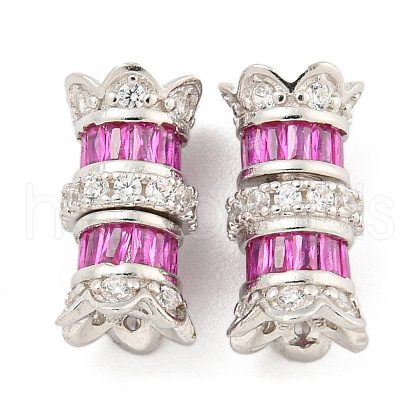 925 Sterling Silver Micro Pave Cubic Zirconia Screw Clasps STER-U001-04B-P-1