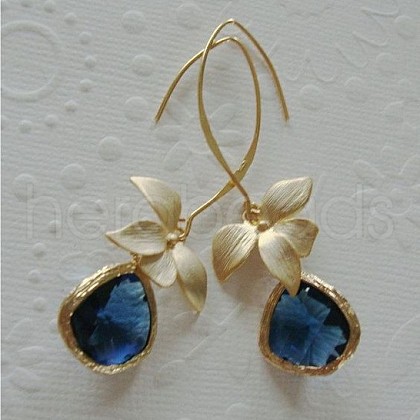 Alloy Glass Dangle Earrings FS-WG0B803-01-1