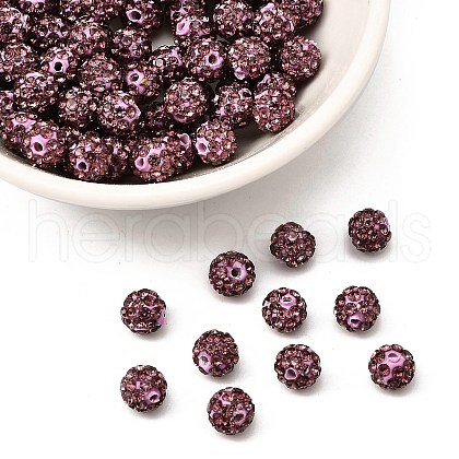 Polymer Clay Rhinestone Beads RB-A053-6mm-10-1