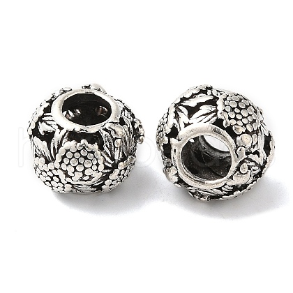 Rack Plating Alloy European Beads PALLOY-S189-04AS-1