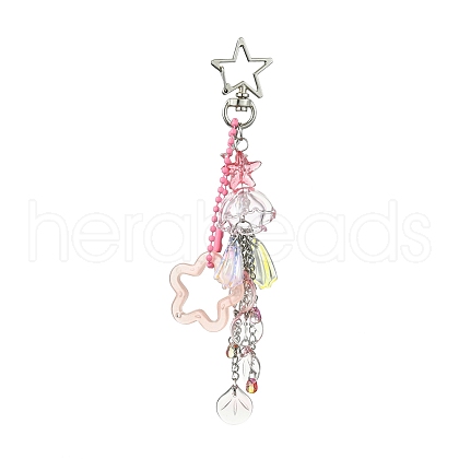 Jellyfish Glass Pendant Keychains KEYC-FZ00012-1