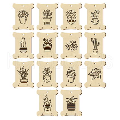 14Pcs 14 Style Plywood Thread Winding Boards WOOD-WH0060-03-1