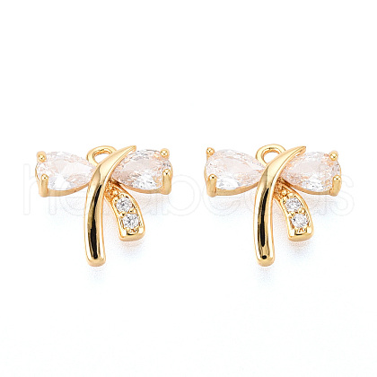 Brass Micro Pave Cubic Zirconia Charms KK-N263-79C-G-1