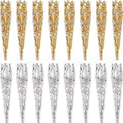SUNNYCLUE 160Pcs 2 Colors Iron Bead Cones IFIN-SC0001-72-1