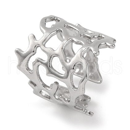 304 Stainless Steel Cuff Bangles for Women BJEW-D050-02S-1