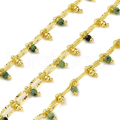 Handmade Faceted Natural Ruby in Zoisite Beaded Chains CHC-L050-01G-10-1