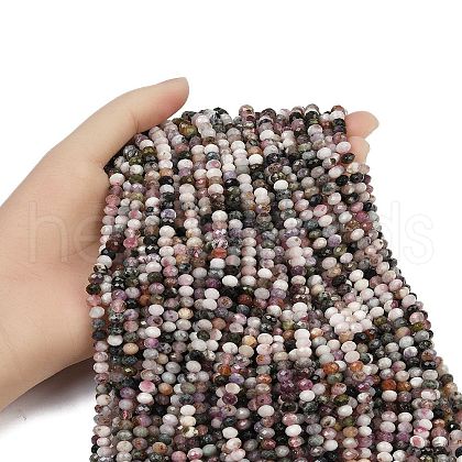Natural Plum Blossom Tourmaline Beads Strands G-RM2025-C42-3x5mm-1