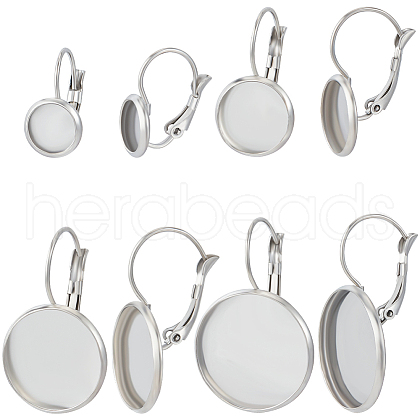 Beebeecraft 304 Stainless Steel Hoop Earring Findings STAS-BBC0003-59P-1