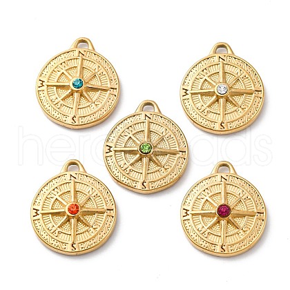 304 Stainless Steel Rhinestone Pendants STAS-I331-12G-A-1