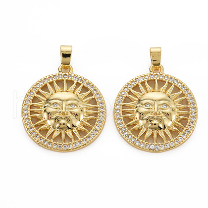 Brass Micro Pave Cubic Zirconia Pendants KK-Q252-066-NF-1