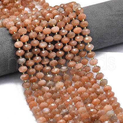 Natural Peach Moonstone Beads Strands G-P573-A35-01-1