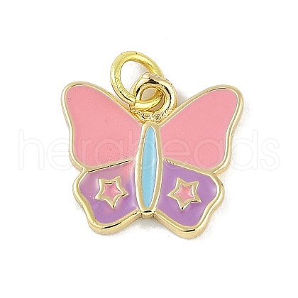 Brass Enamel Pendants KK-B114-13G-1