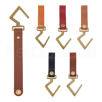 SUPERFINDINGS 5Pcs 5 Colors Dark Color Series PU Leather S Hooks FIND-FH0007-20A-1