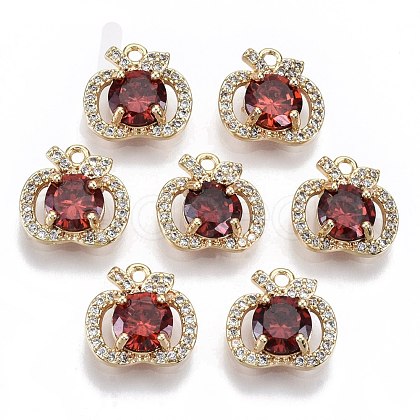 Brass Micro Pave Cubic Zirconia Charms KK-R112-046-NF-1