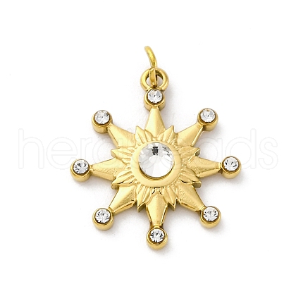 304 Stainless Steel Rhinestone Pendants STAS-E550-09G-1