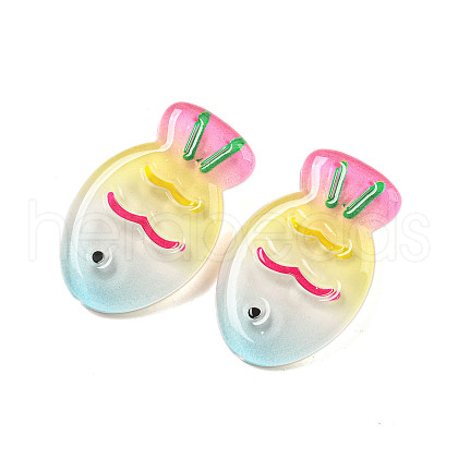 Summer Fish Resin Alligator Hair Clips AJEW-U004-03A-1