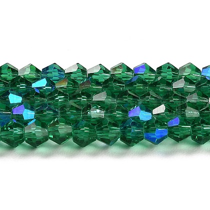 Transparent Electroplate Glass Beads Strands GLAA-F029-2mm-D10-1